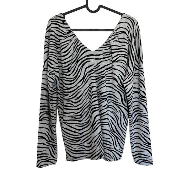 Maeve by Anthropologie Maeve Taylor Zebra-Striped Pullover Size Medium - Picture 4 of 8